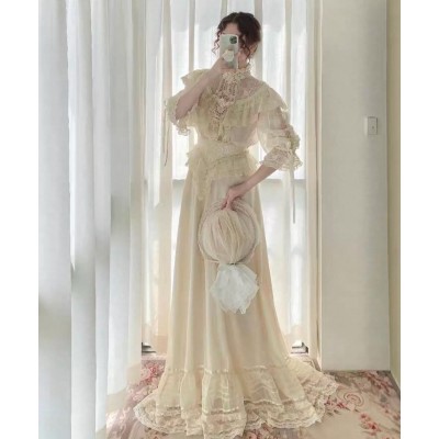 Vintage 3900 Lace Edwardian Top Short Skirt Long Skirt and Sets(Reservation/Full Payment Without Shipping)